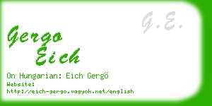 gergo eich business card